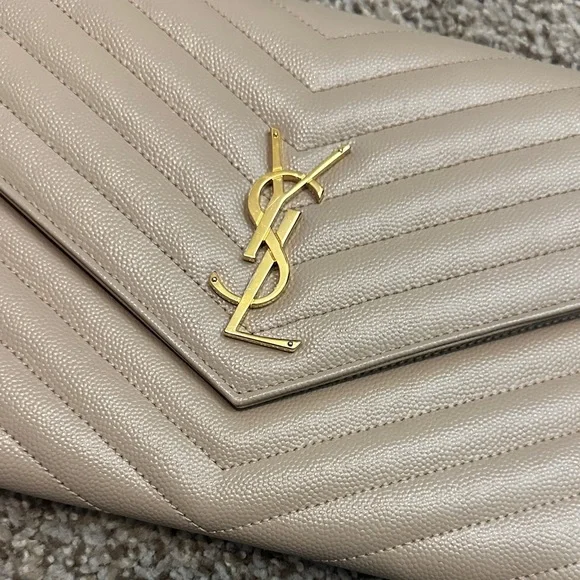 Yves Saint Laurent Taupe Quilted Leather Wristlet - Picture 2 of 6